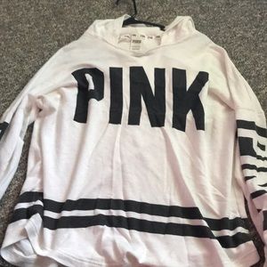 White and Black PINK Victoria’s Secret sweatshirt